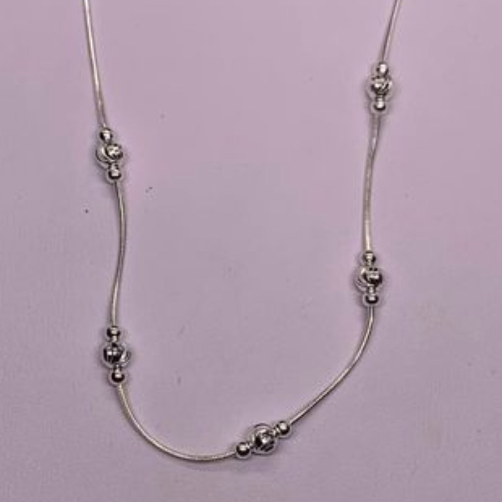 Women Choker/Chain Set And Circle Design Bracelet - Real Silver 925